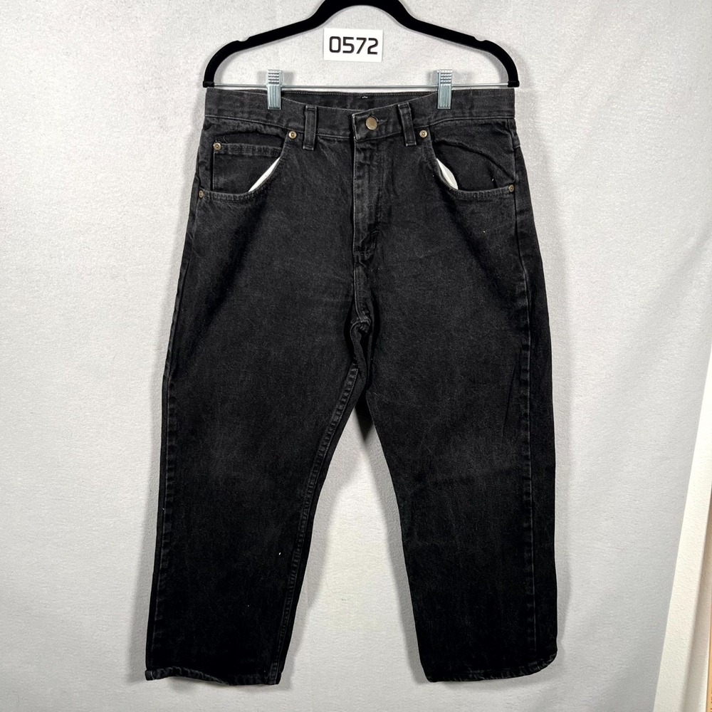Wrangler Jeans Youth 16 Husky Black Denim Cotton Dark Wash  Please‎ Read!